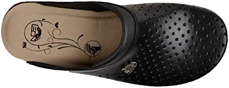 LEON PU100 Leather Slip-on Womens Ladies Mule Clogs Slippers Shoes, Black, 37 EU (6.5 M US Women) | Image 4