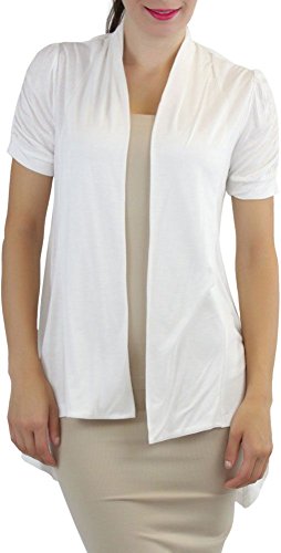 Image of ToBeInStyle Womens Open Front Casual Shrug Lightweight Layering Cardigan Sleeveless or Short Sleeve
