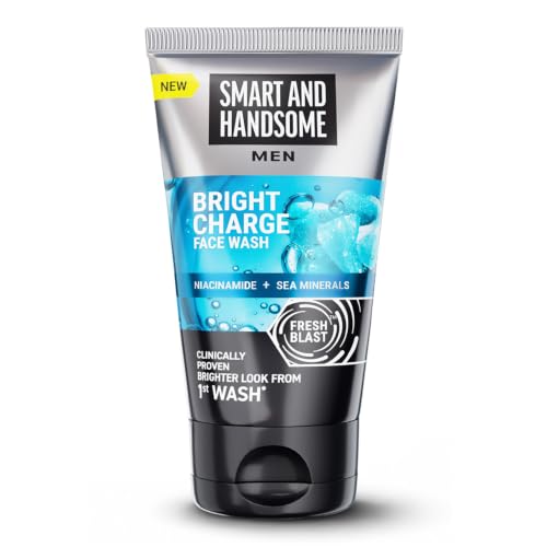 Image of Smart And Handsome Men Bright Charge Face Wash | Brightens Dull Skin | Instant Freshness | 150G | Anti-Pollution | Anti-Dullness | With Niacinamide | Reduces Dark Spots | For All Skin Types