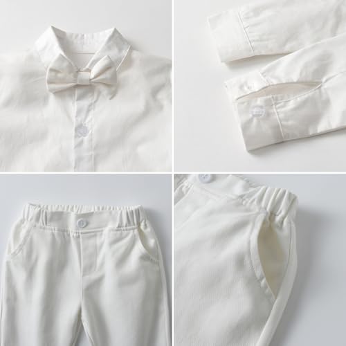 Image of Mud Kingdom Boys Suits for Weddings White Shirts, Vests and Pants Clothes Sets