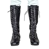 Costume Agent Matte Black Wrestling Boots Halloween Cosplay