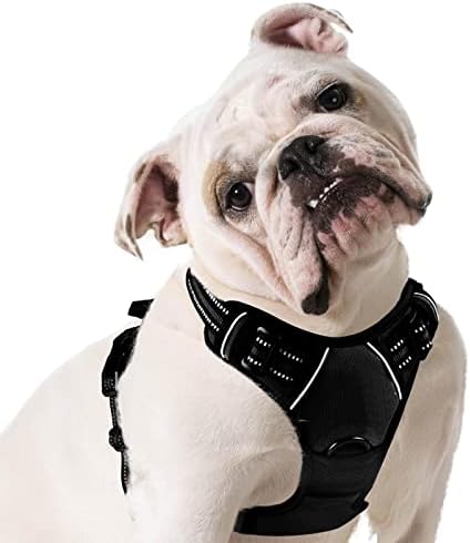 Eagloo Dog Harness, No Pull Pet Harness for Large Dogs, Front Clip Vest Harness Adjustable, Soft Padded Dog Vest, Reflective No-Choke Breathable with Easy Control Handle, Green, L