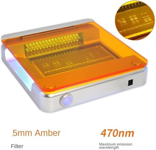 Cortador de gel de luz azul, transiluminador LED azul con filtro ámbar, intensidad de luz ajustable, utilizado para visualización de electroforesis en gel.