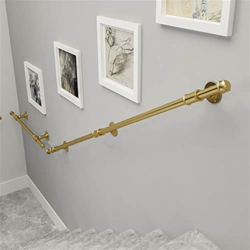 Rambarde d'escalier en métal doré 5m fixation murale industrielle
