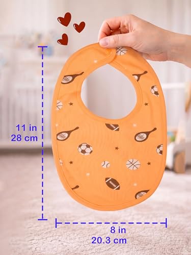 Image of Kidbea Organic Cotton Baby Bib, Adjustable Snap Closure Soft Absorbent Feeding Bibs Apron for Newborns & Infants Child With Cute Prints | Reusable Baby Essential