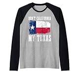 texas pride don't california my vintage divertente texas bandiera maglia con maniche raglan