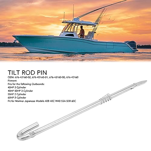Stainless Steel High Strength Rustproof Tilt Rod Pin for Outboard 2 Stroke Mariner 40b 40c W40 55a 55b 60c,Car Model Accessories - Image 2
