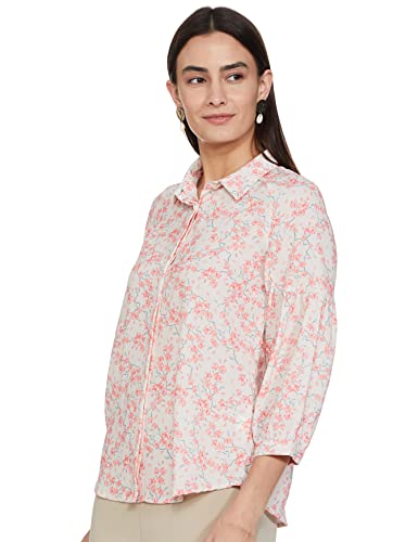 Image of Amazon Brand - Eden & Ivy Women Crepe 3 /4 Sleeve Regular Fit Shirt (Available in Plus Sizes)