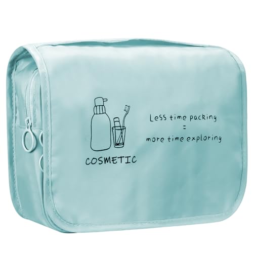 FINPAC Toiletry Bag, Large Capacity Hanging Makeup Bag with Waterproof PVC Compartment, Travel...