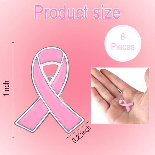 Image of 6Pcs Awareness Enamel Ribbon Lapel Pins Ribbon Brooch Pin for Charity Events Survivor Campaign Party Favors Supplies