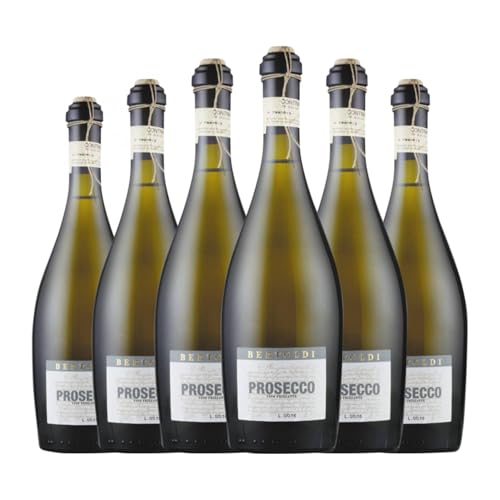 Bertoldi Frizzante Glera Prosecco 75 cl Espumoso blanco (Caja de 6 Botellas de 75 cl)