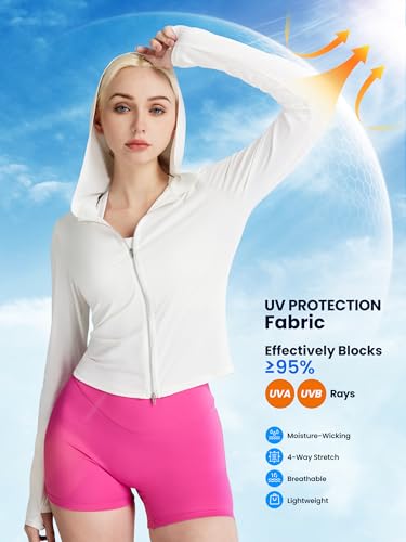 AVGO Women's UPF 50+ Sun Protection Athletic Jacket Zip Up Hoodie Lightweight Long Sleeve Sun Shirt for Outdoor Hiking2