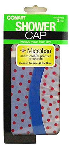 Conair Plastic Shower Caps With Microban Protection - 2 Pcs.