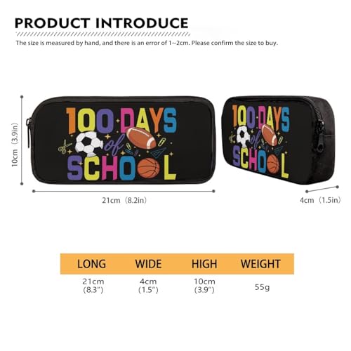 Image of Small Pencil Case Balls Sport Print Pencil Case Holder Box Storage Bag Kids Desk Organizer for School Girls Boys 100 Day of School Theme