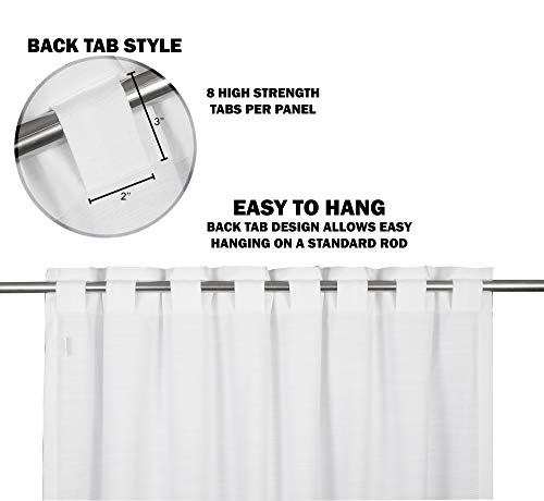 Farm House Curtain-Cotton Textured Slub Fabric 50X84 -White, Cotton Curtains,2 Panels Curtain,Tab Top Curtains,Room Darkening Drapes,Curtains For Bedroom,Curtains For Living Room,Curtains Set Of 2 #TOP2