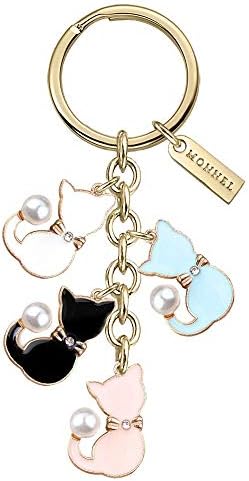 Monnel Z557 Cat Pets Charms Keychain 4-color Charms Pendants for Women Girls