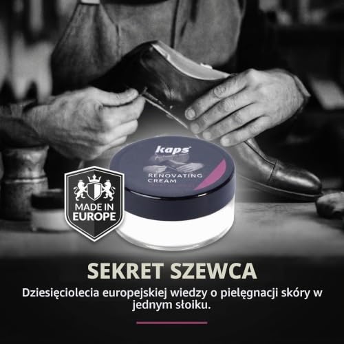 KAPS Renovating Cream - Specjalisyczny Krem ​​Do Renowacji Skórzanych Butów, Toreb oraz Siedzeń, Doskonały Na Zadrapania, Chroni Przed Zarysowaniami, Dostępne w 10 Kolorach (100 - Neutralny)