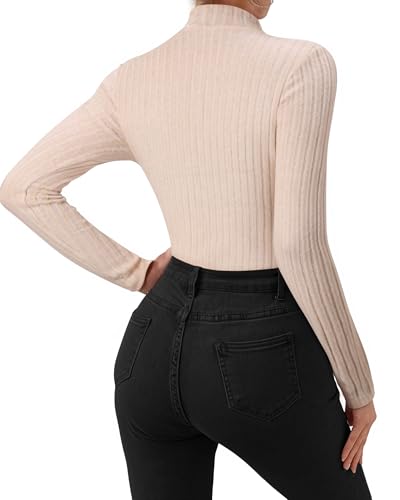 MANGOPOP Thermal Long Sleeve Shirts for Women Turtleneck Undershirts Ribbed Fitted Fleece Underwear Tops Sweatshirts4
