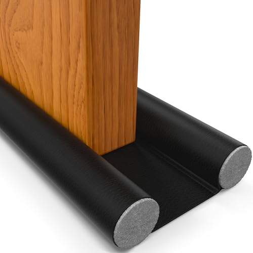 HOGARLAX® Burlete Puerta Entrada, Burlete Bajo Puerta, Burletes para Puertas Exterior e Interior, Aislante Térmico Frío y Calor, Aislante Acústico, Impermeable, Adaptable hasta 93cm (1, Negro)