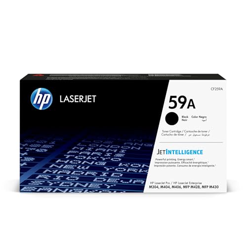 HP 59A CF259A, Cartuccia Toner Originale da 3000 Pagine, Compatibile con le Stampanti LaserJet M304, M404, M406, MFP M428, MFP M430, Nero HP 59A CF259A, Cartuccia Toner Originale da 3000 Pagine, Compatibile con le Stampanti LaserJet M304, M404, M406, MFP M428, MFP M430, Nero