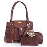 Bolso Piel ORLEANS para Mujer. Asa de Hombro y Bandolera. Ideal Trabajo y Ocio. Múltiples compartimentos, incluido para paraguas. Diseño Elegante y Actual. Color Burdeos. Con Cartera y Neceser a juego