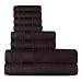 WELHOME 100% Cotton 8 Piece Towel Set (Chocolate); 2 Bath Towels, 2 Hand Towels and 4 Washcloths, Machine Washable, Super Soft by