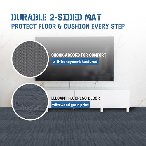 Image of Yes4All EVA Interlocking Mats, Puzzle Floor Tiles, Foam Floor Padding with Border for Furniture, Home Space, Living Room, Garage