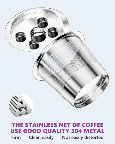 Universal Refillable Coffee Pods with 5 Holes, Suitable for k cups, Stainless steel reusable compatible with keurig 1.0 & 2.0 coffee machines brewers refillable (2)