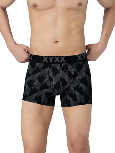 Image of XYXX Men's Cloudsoft Cotton Modal Geometric Print Trunks| Snug Fit, 4-Way Stretch & Anti-Roll No-Marks Waistband Underwear for Man