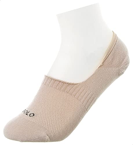 Image of SOLO Cotton Rich, No show socks, Low Cut Liner Non Slip. Made in Egypt (OEKO-TEX Certified)., H.grey /Black /Beige (9-pack), Small-Medium