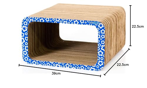 Pet Games Arranhador Cama Toca Do Gato Estampa Estrela Azul Tamanho Médio Para Gatos
