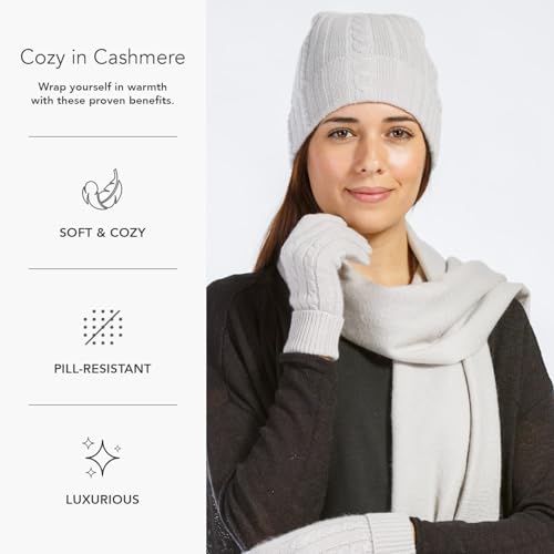 Fishers Finery Women's 100% Cashmere 3pc Hat Glove and Scarf Set; with Exquisite Box3