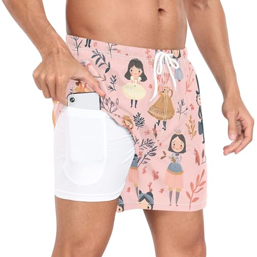 xigua Cartoon Characters Mens Swim Trunks with Liner, 5 inch Quick Dry Mens Boardshorts for Beach2