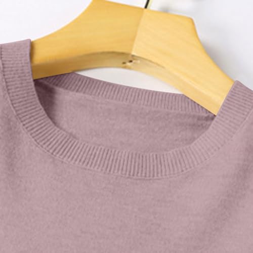 Women's Long Sleeve Sweater Fashion Knitted Soft Pullover Casual Pleated Plus Size Round Neck Solid Color Cardigan4