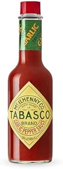 TABASCO® Brand Cayenne Garlic Pepper Sauce, Mild Hot Sauce, Glass Bottle, Smoky & Zesty Blend with Savory Garlic, Bold Flavor, Great for Italian Dishes & More, 5 Fl Oz (Pack of 1)