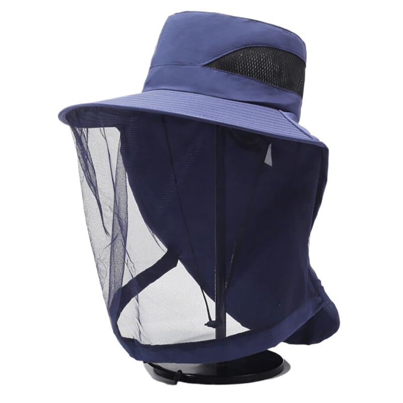 Cappello da Sole Esterno a Larga Tesa di Protezione UV Cappello da Pesca con Foro di Coda di Cavallo per lembo del Collo per Gli Uomini Protezione dal Sole UV Pesca/Giardinaggio/Nautica all'aperto