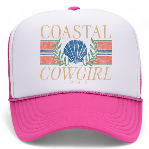 Gorra Trucker vintage unisex de colores Hot Pink y White