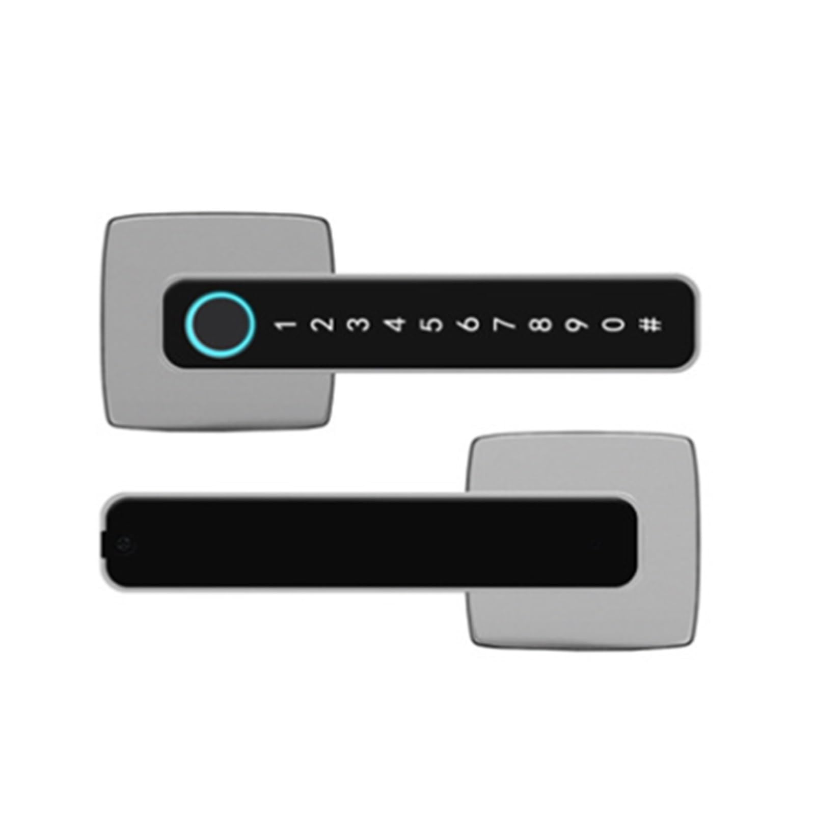 JVDDI Smart Door Handle, Fingerprint Smart Door Lock with Handle Keyless Entry Key Passcodes Knobs for Bedroom Apartment(Silver)