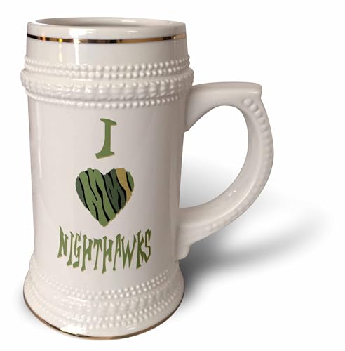 3dRose - Taza con diseño de rayas con texto 'I Love Nighthawks (stn_122164_1), 22 oz, color blanco