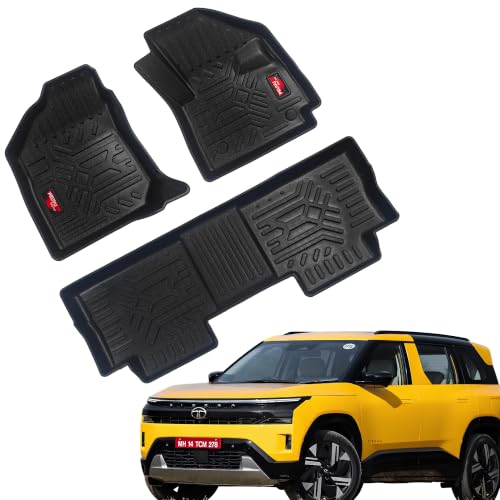 Image of Custom Fit 3D Car Floor Mats for Tata Sierra Manual 2025 Onwards, Premium Leatherette Foot Mats, Waterproof, Anti-Slip, Dustproof, Full Coverage Car Interior Floor Protection All Weather