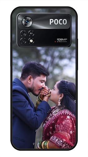 Image of NDCOM for Customised Poco X4 Pro 5G Back Cover | Durable Poco X4 Pro Phone Case | Poco X4 Pro 5G Mobile Cover DIY Personalised Photo Design | Customized Gift Custom Text Name Printed Glass Case