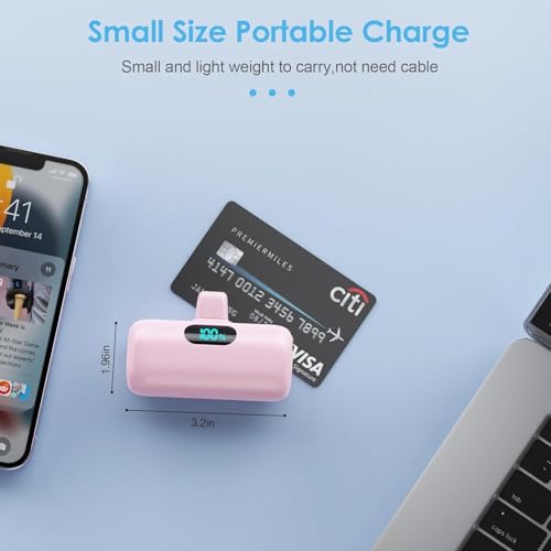 [2-Pack] Cargador portátil pequeño para iPhone 5000mAh PD carga rápida miniatura 4