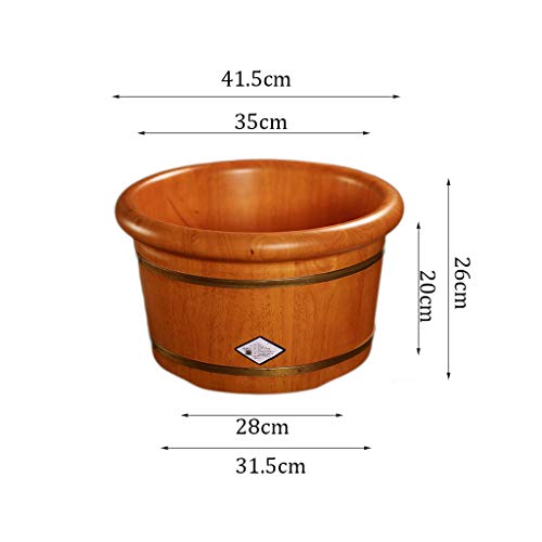 Tina de pies de madera sólida de roble para spa miniatura 2