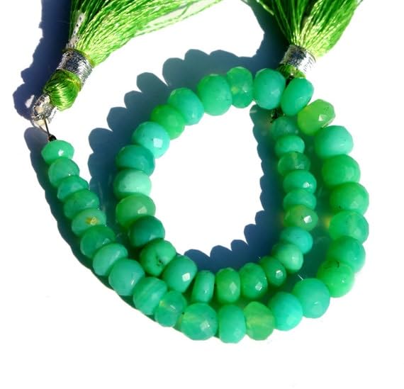 Chrysoprase verte naturelle en perles rondelles facettées 3x6-6x8 mm LKBEADS
