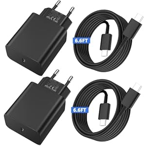 45W USB C Ladegerät Schnellladegerät für Samsung Galaxy S24 S23 S22 S21 S20fe S10 S9 S8 A55 A54 A53 5g A52 A51 A50 A34 A33 A13 A12 mit 2M USB C Schnellladekabel,Fast Charger Adapter Netzteil(2-Pack)