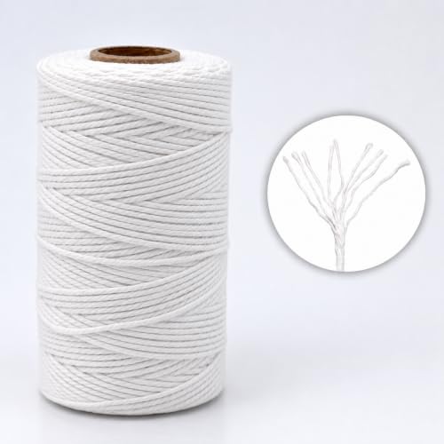 Image of G2PLUS 2MM White String, 328 Feet Cotton Bakers Twine for Craft & Cooking | 100% Cotton,for Gift Wrapping, Meat Trussing, DIY Craft Projects