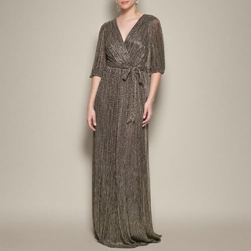 Image of Eliza J Womens Elbow Sleeve V-Neck Long Dress