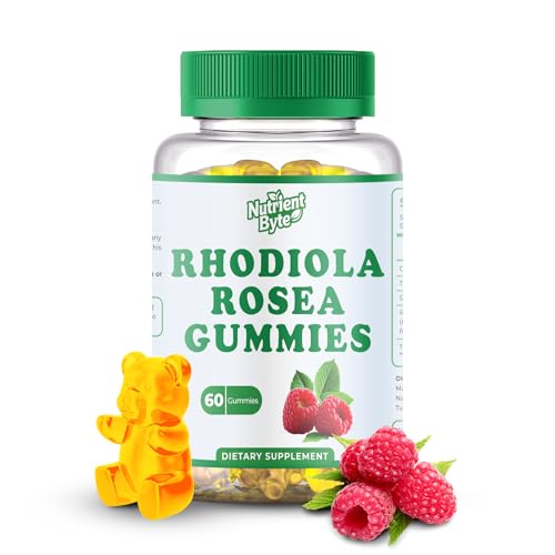 Rhodiola Rosea Gummies 1500mg – Vegan Sugar-Free Adrenal Support Supplement for Stress, Energy, Mood & Focus – Cortisol Balance Adaptogen – Non-GMO Herbal Chews – 60 Count