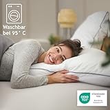 Blumtal Kopfkissen 80x80 cm - Nackenkissen mit anpassbarer Füllung - 100% Mikrofaser & waschbar bis 95 Grad - höhenverstellbares Kissen
