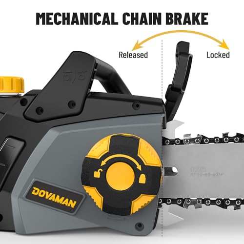 DOVAMAN 2400W Electric Chainsaw, One-Step Tool-Free Tensioning, 16 Inch Oregon Bar and Chain, 15m/s Speed, 6m Power Cable, Auto Lubrication, Powerful Chainsaw with Two Chains - DCS01A